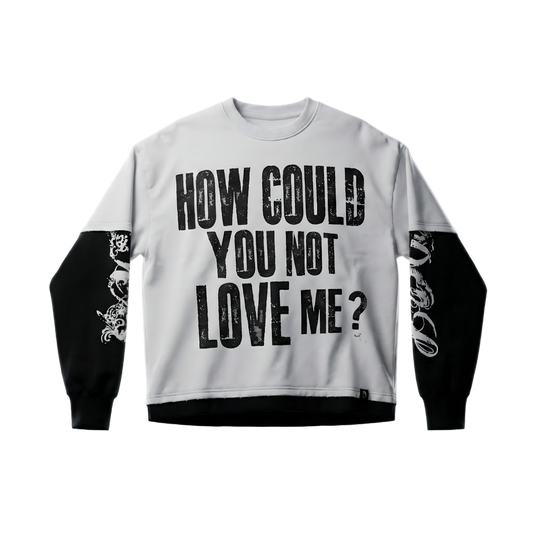 Aurx Love white and black graphic print sweatshirt